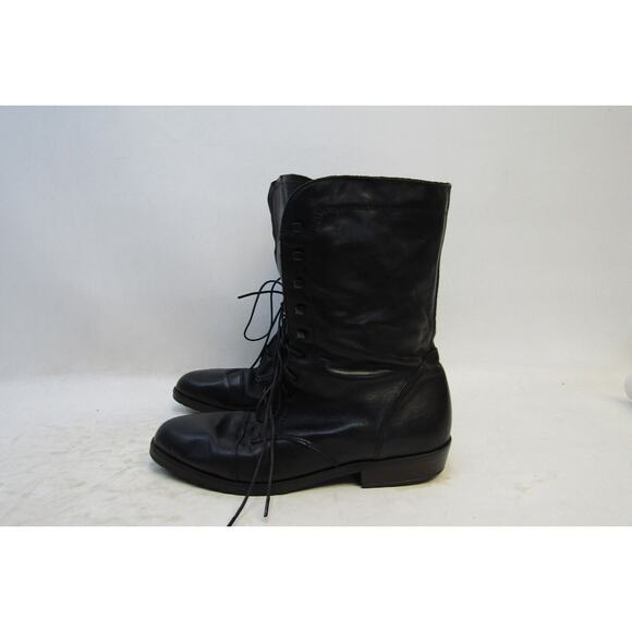 SANTANA CANADA Womens Size 9.5 M Black Leather Laces Ankle Boots Booties - Picture 1 of 11